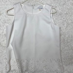 Calvin Klein White large petite sleeveless top